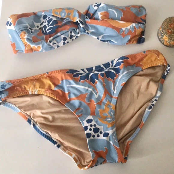 J. Crew Other - J. Crew - Floral Printed Twisted Bandeau Bikini